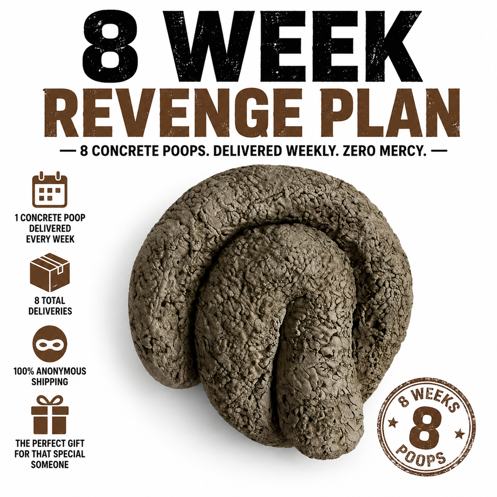Extra Petty Package | 8 Week Revenge: Send Your Recipient a Concrete Poop Once A Week for 8 Weeks