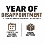Extreme Pettiness Package | Send a Concrete Poop Once a Month for an Entire Year